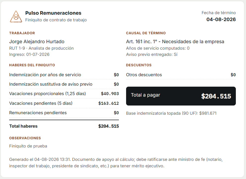 Documento de finiquito
